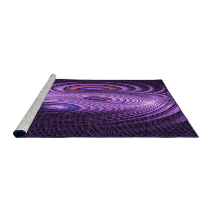 Sideview of Machine Washable Transitional Dark Purple Rug, wshpat1385pur