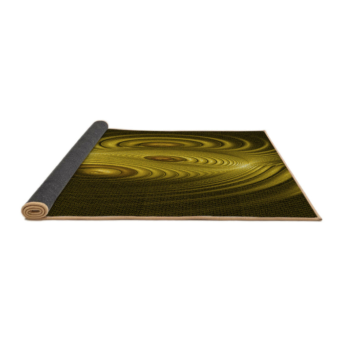 Thickness of Patterned Black Brown Rug, pat1385yw