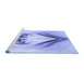 Sideview of Machine Washable Transitional Light Slate Blue Rug, wshpat1386blu