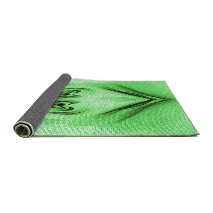Thickness of Patterned Green Rug, pat1386grn