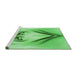 Sideview of Machine Washable Transitional Green Rug, wshpat1386grn