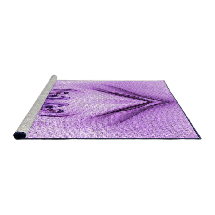 Sideview of Machine Washable Transitional Purple Rug, wshpat1386pur