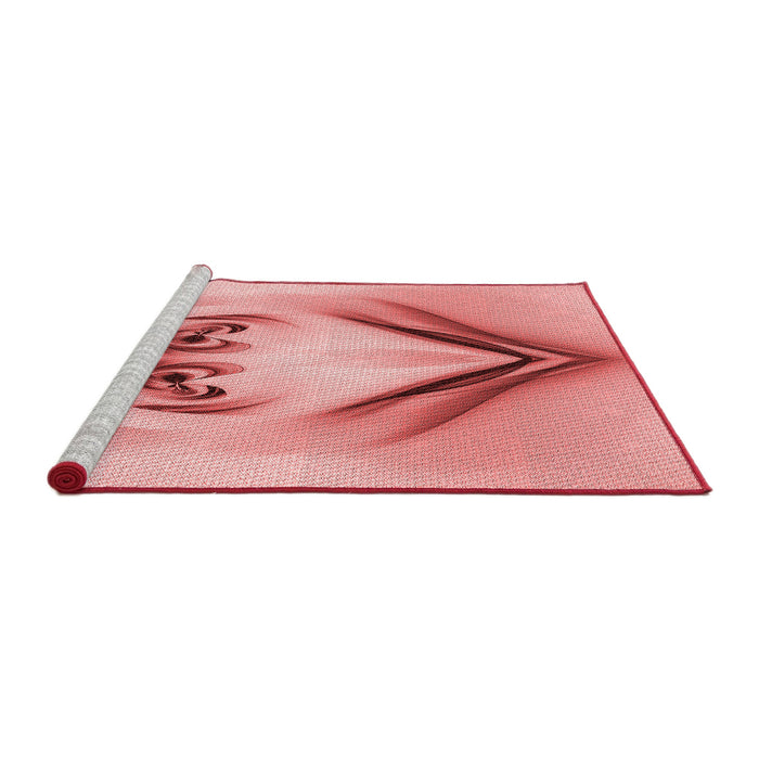 Sideview of Machine Washable Transitional Pastel Pink Rug, wshpat1386rd