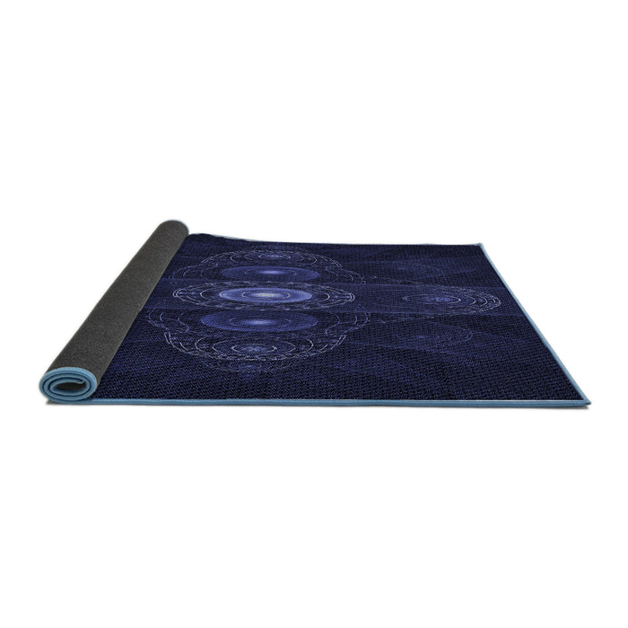 Thickness of Patterned Night Blue Rug, pat1387blu