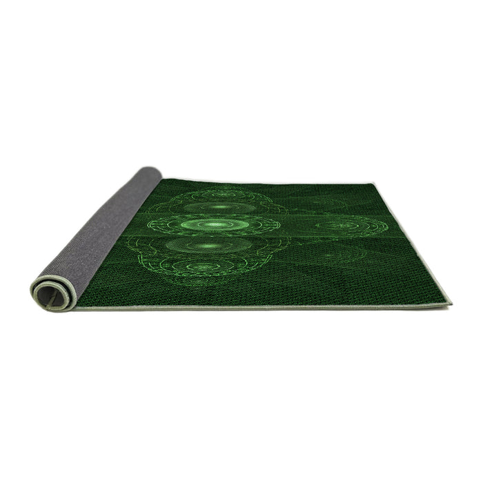 Thickness of Patterned Green Rug, pat1387grn