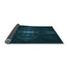 Thickness of Patterned Teal Green Rug, pat1387lblu