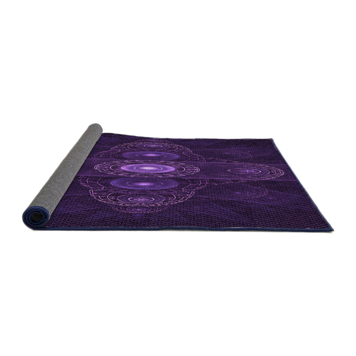 Thickness of Patterned Deep Purple Rug, pat1387pur