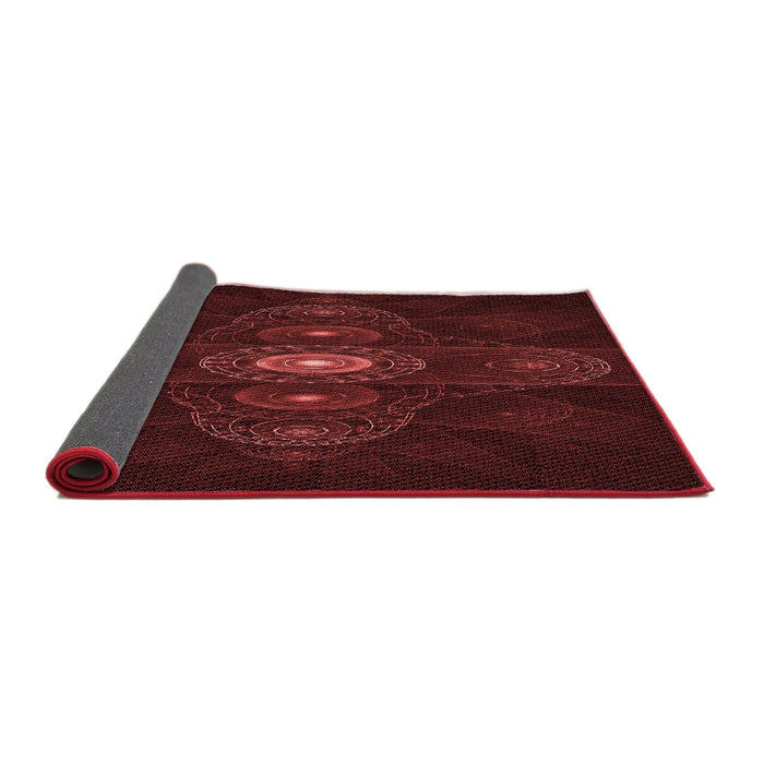 Thickness of Patterned Fire Brick Red Rug, pat1387rd