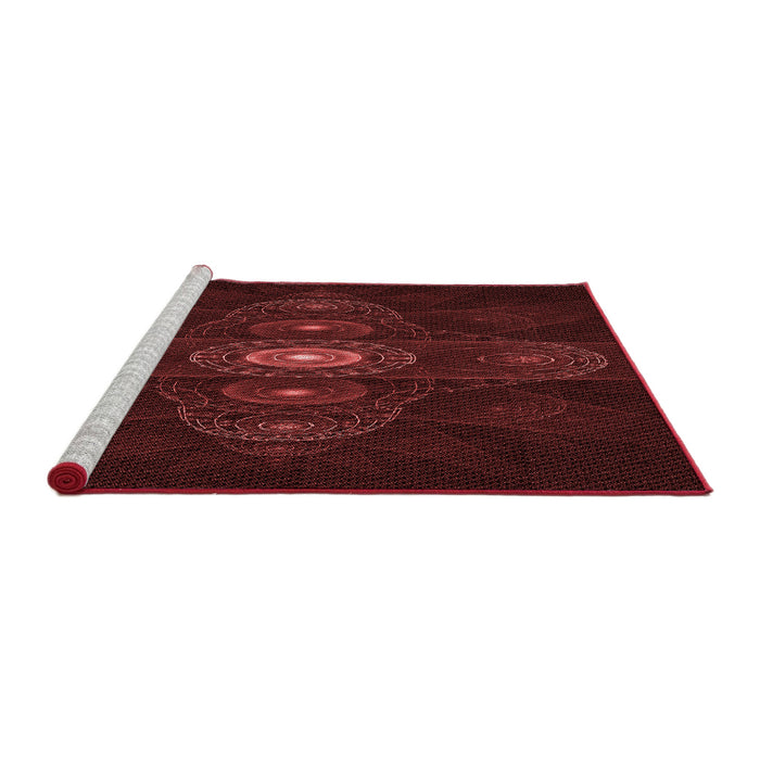 Sideview of Machine Washable Transitional Fire Brick Red Rug, wshpat1387rd