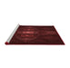 Sideview of Machine Washable Transitional Fire Brick Red Rug, wshpat1387rd