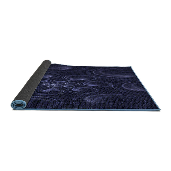 Thickness of Patterned Night Blue Rug, pat1388blu