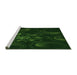 Sideview of Machine Washable Transitional Deep Emerald Green Rug, wshpat1388grn