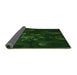 Thickness of Patterned Deep Emerald Green Rug, pat1388grn