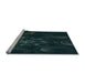 Sideview of Machine Washable Transitional Black Rug, wshpat1388lblu