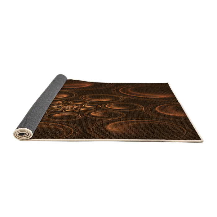 Thickness of Patterned Saddle Brown Rug, pat1388org