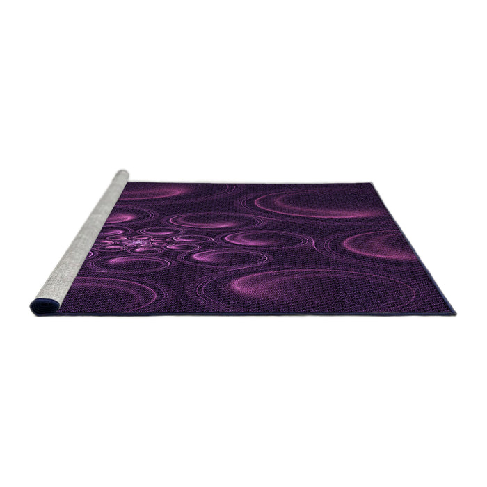 Sideview of Machine Washable Transitional Purple Rug, wshpat1388pur