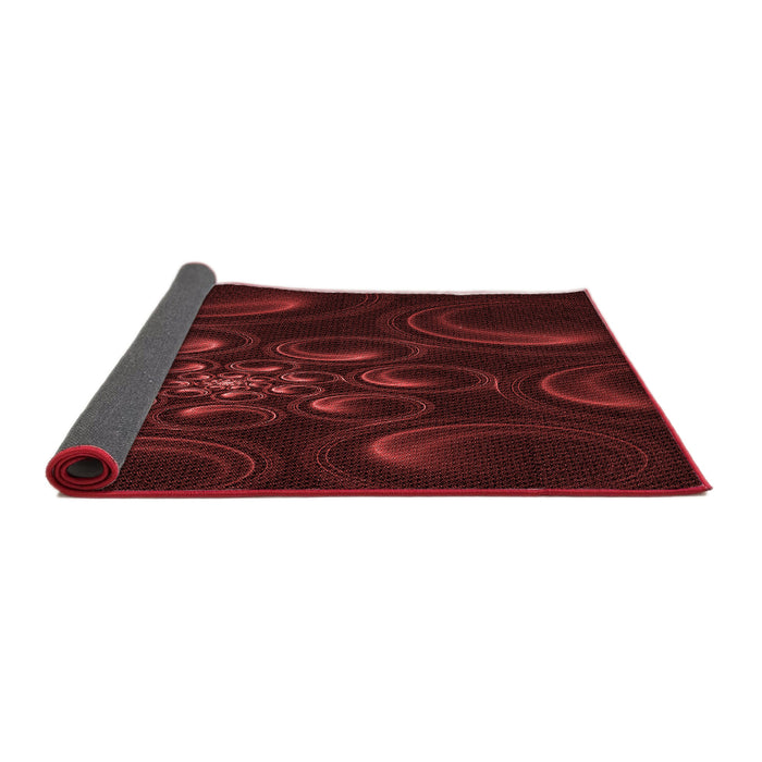 Thickness of Patterned Saffron Red Rug, pat1388rd
