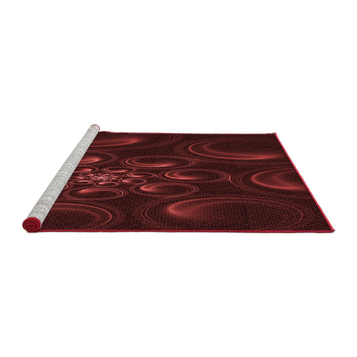 Sideview of Machine Washable Transitional Saffron Red Rug, wshpat1388rd