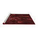 Sideview of Machine Washable Transitional Saffron Red Rug, wshpat1388rd