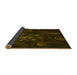 Thickness of Patterned Dark Bronze Brown Rug, pat1388yw