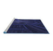 Sideview of Machine Washable Transitional Night Blue Rug, wshpat1389blu