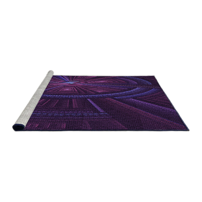 Sideview of Machine Washable Transitional Deep Purple Rug, wshpat1389pur