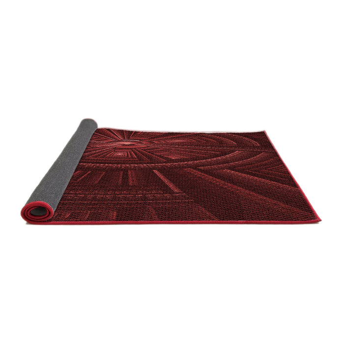 Thickness of Patterned Fire Brick Red Rug, pat1389rd