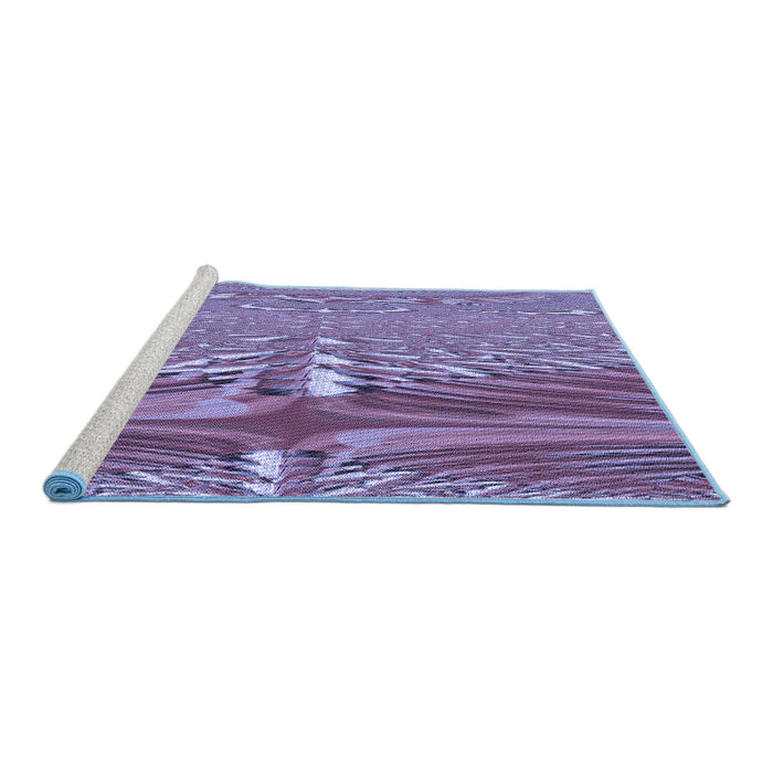 Sideview of Machine Washable Transitional Purple Mimosa Purple Rug, wshpat139blu