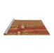 Sideview of Machine Washable Transitional Orange Rug, wshpat139brn