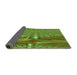 Thickness of Patterned Green Rug, pat139grn