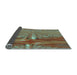 Thickness of Patterned Saddle Brown Rug, pat139lblu