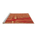 Sideview of Machine Washable Transitional Orange Rug, wshpat139org