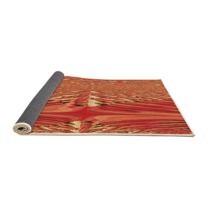Thickness of Patterned Orange Rug, pat139org