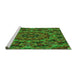 Sideview of Machine Washable Transitional Dark Forest Green Rug, wshpat1390grn