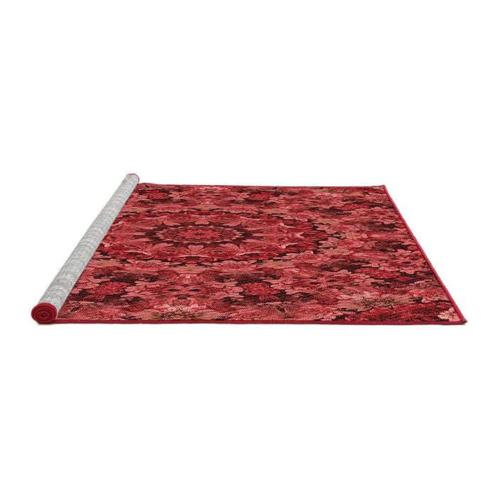 Sideview of Machine Washable Transitional Red Rug, wshpat1390rd