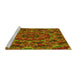 Sideview of Machine Washable Transitional Tomato Red Rug, wshpat1390yw