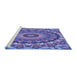 Sideview of Machine Washable Transitional Deep Periwinkle Purple Rug, wshpat1391blu