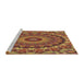 Sideview of Machine Washable Transitional Caramel Brown Rug, wshpat1391brn