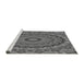 Sideview of Machine Washable Transitional Gunmetal Gray Rug, wshpat1391gry