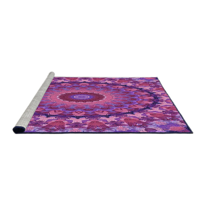 Sideview of Machine Washable Transitional Medium Violet Red Pink Rug, wshpat1391pur