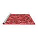 Sideview of Machine Washable Transitional Red Rug, wshpat1391rd