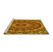 Sideview of Machine Washable Transitional Yellow Rug, wshpat1391yw