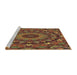 Sideview of Machine Washable Transitional Cinnamon Brown Rug, wshpat1392brn