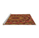 Sideview of Machine Washable Transitional Tomato Red Rug, wshpat1392org