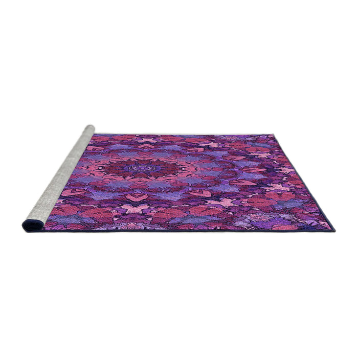 Sideview of Machine Washable Transitional Dark Magenta Purple Rug, wshpat1392pur