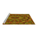 Sideview of Machine Washable Transitional Tomato Red Rug, wshpat1392yw