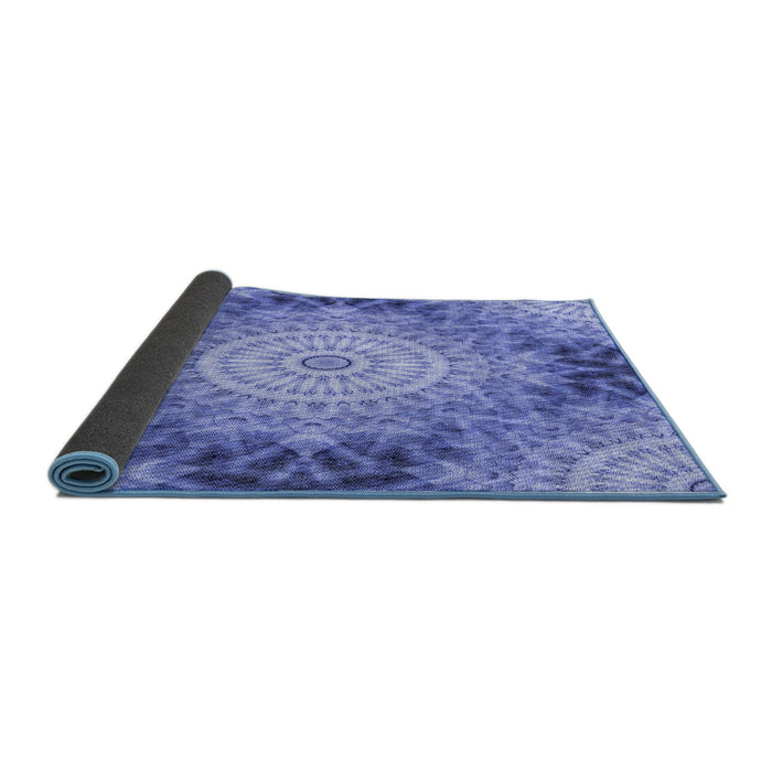 Thickness of Patterned Sky Blue Rug, pat1393blu