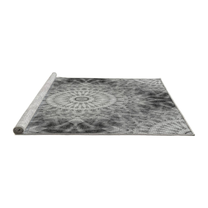 Sideview of Machine Washable Transitional Cloud Gray Rug, wshpat1393gry