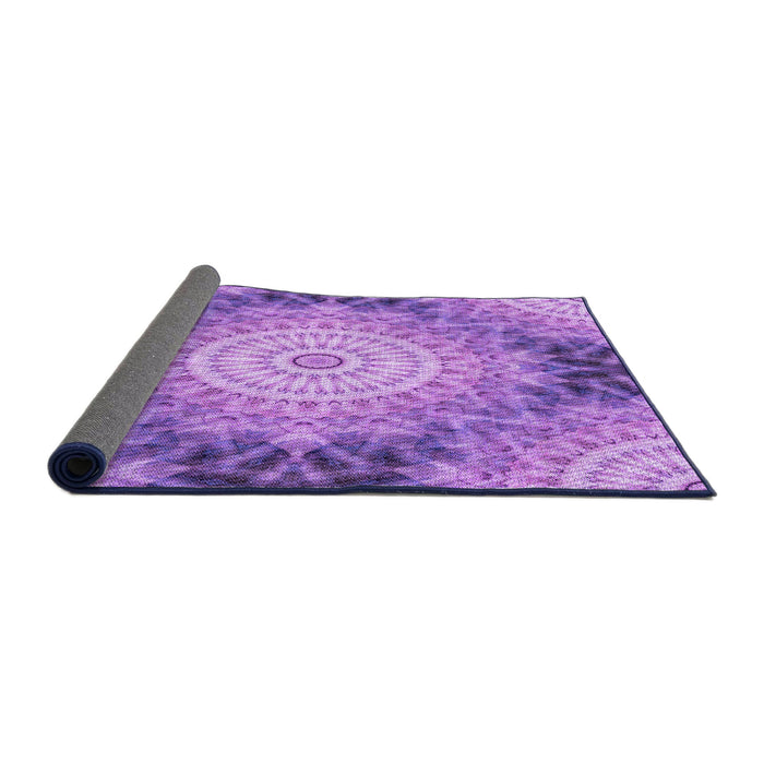Thickness of Patterned Violet Purple Rug, pat1393pur
