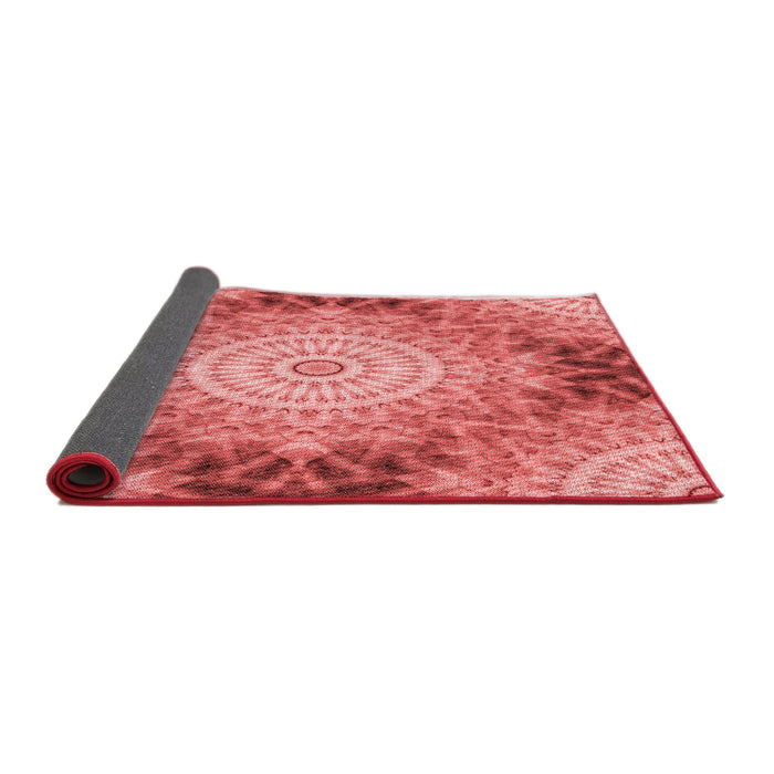 Thickness of Patterned Ruby Red Rug, pat1393rd